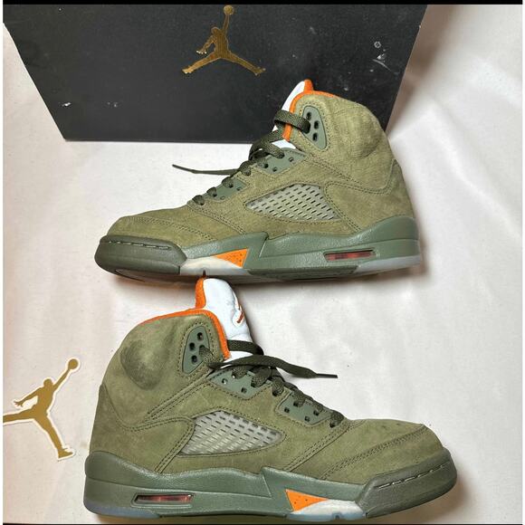Size 6.5 - Nike Air Jordan 5 Retro GS Olive 2024 Men's Shoes Ships Now - Picture 3 of 10